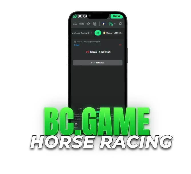 horse racing betting interface on mobile with available racing markets.
